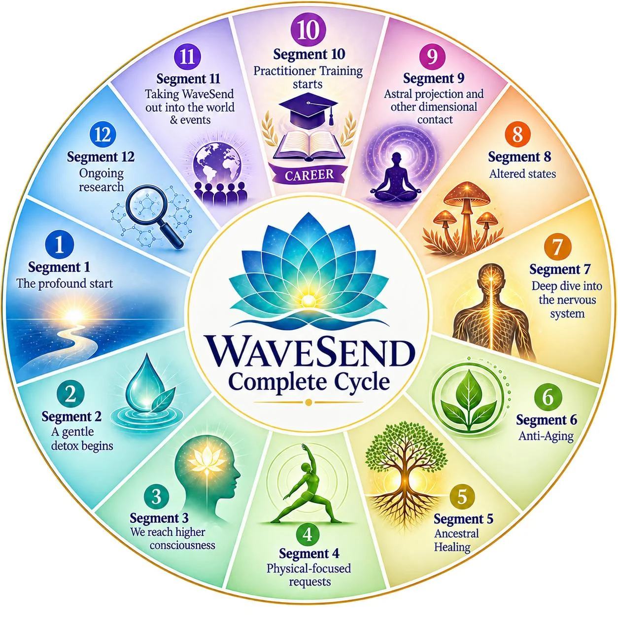 WaveSend Complete Cycle showing all twelve segments