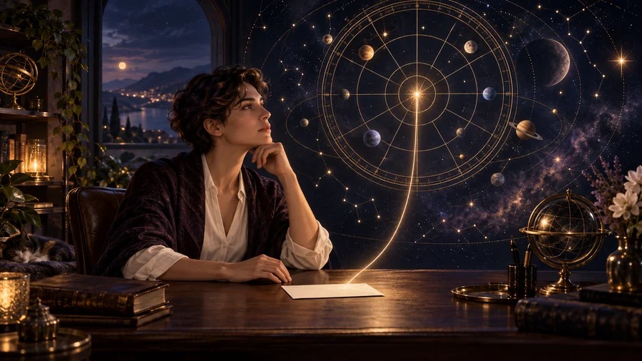 Golden celestial Horary Astrology artwork